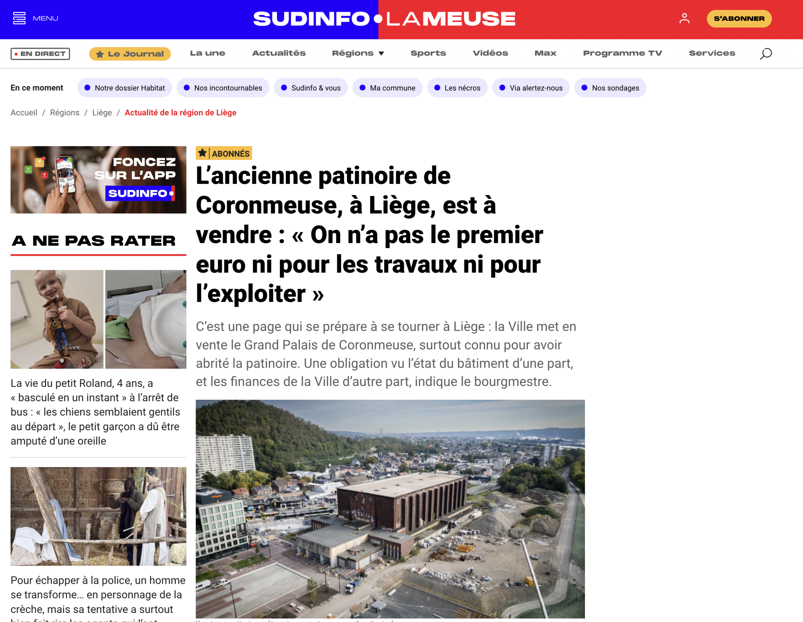 L’ancienne patinoire de Coronmeuse, à Liège, est à vendre – La Meuse