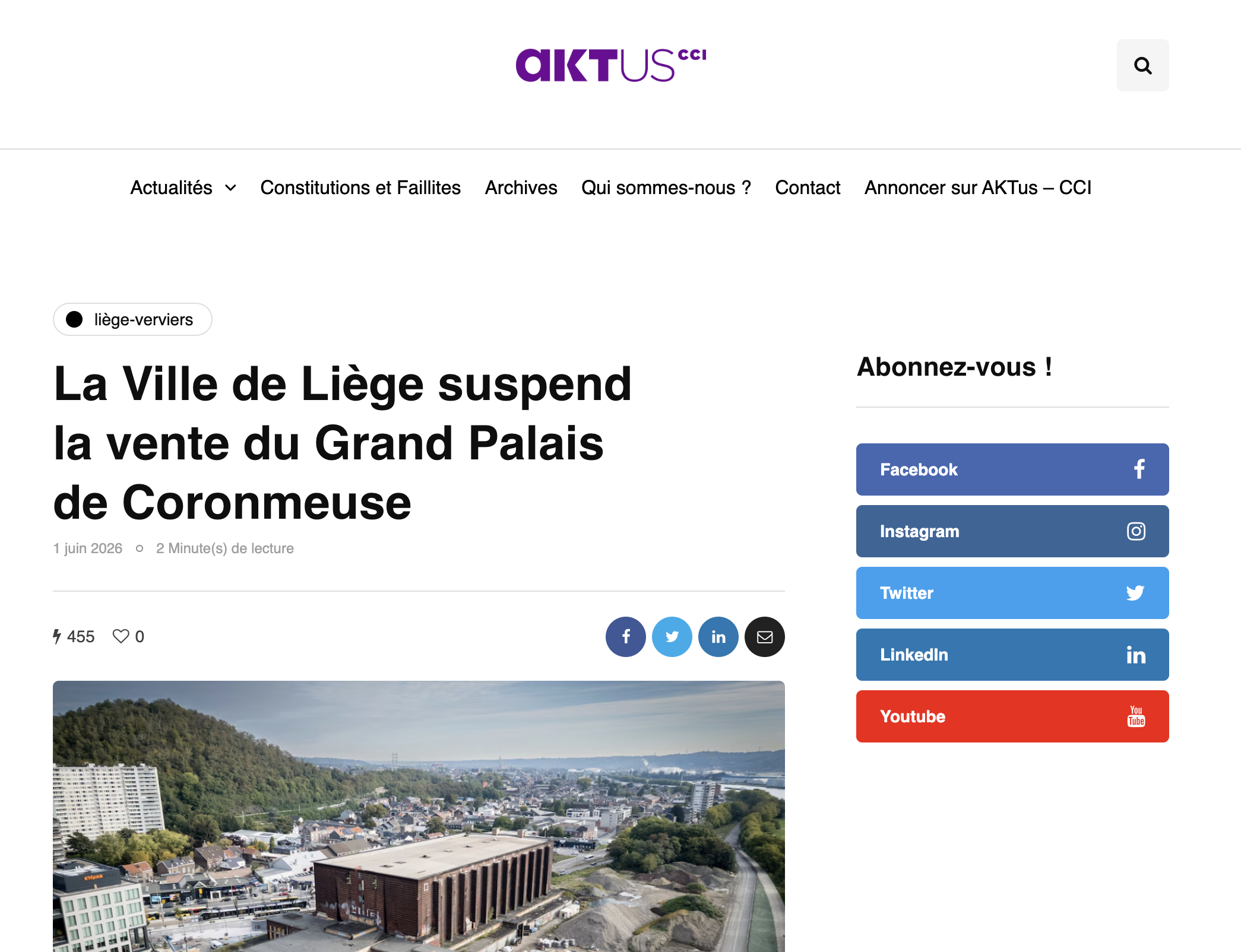 La Ville de Liège suspend la vente du Grand Palais de Coronmeuse